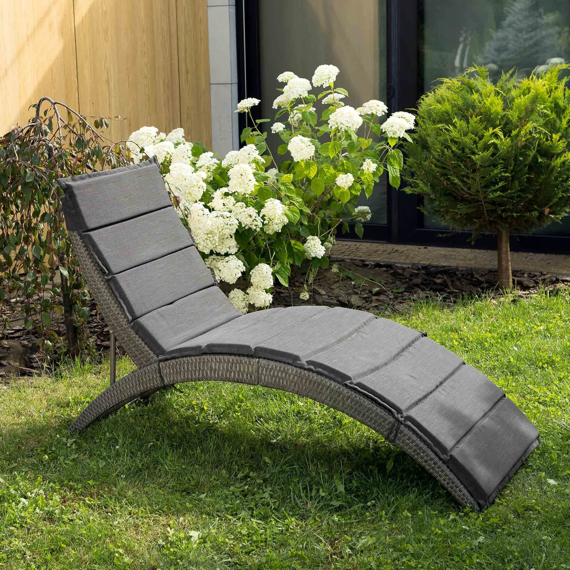 Garden Lounger Adjustable Folding Couch Adjustable Technorattan Terrace Model Ciampino