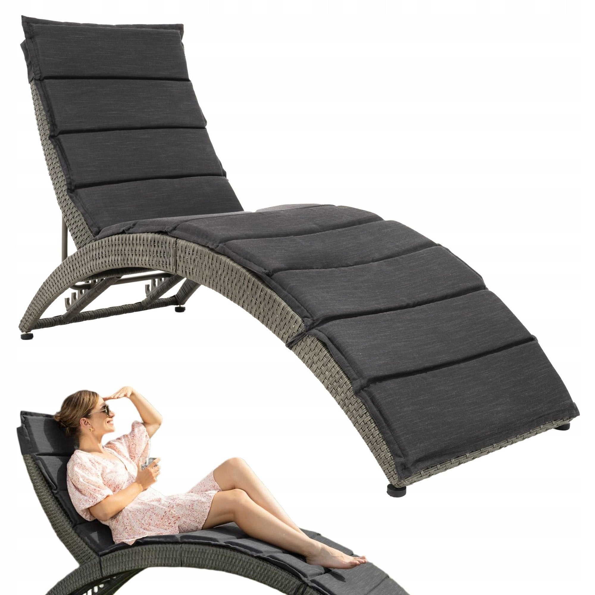Garden Lounger Adjustable Folding Couch Adjustable Technorattan Terrace