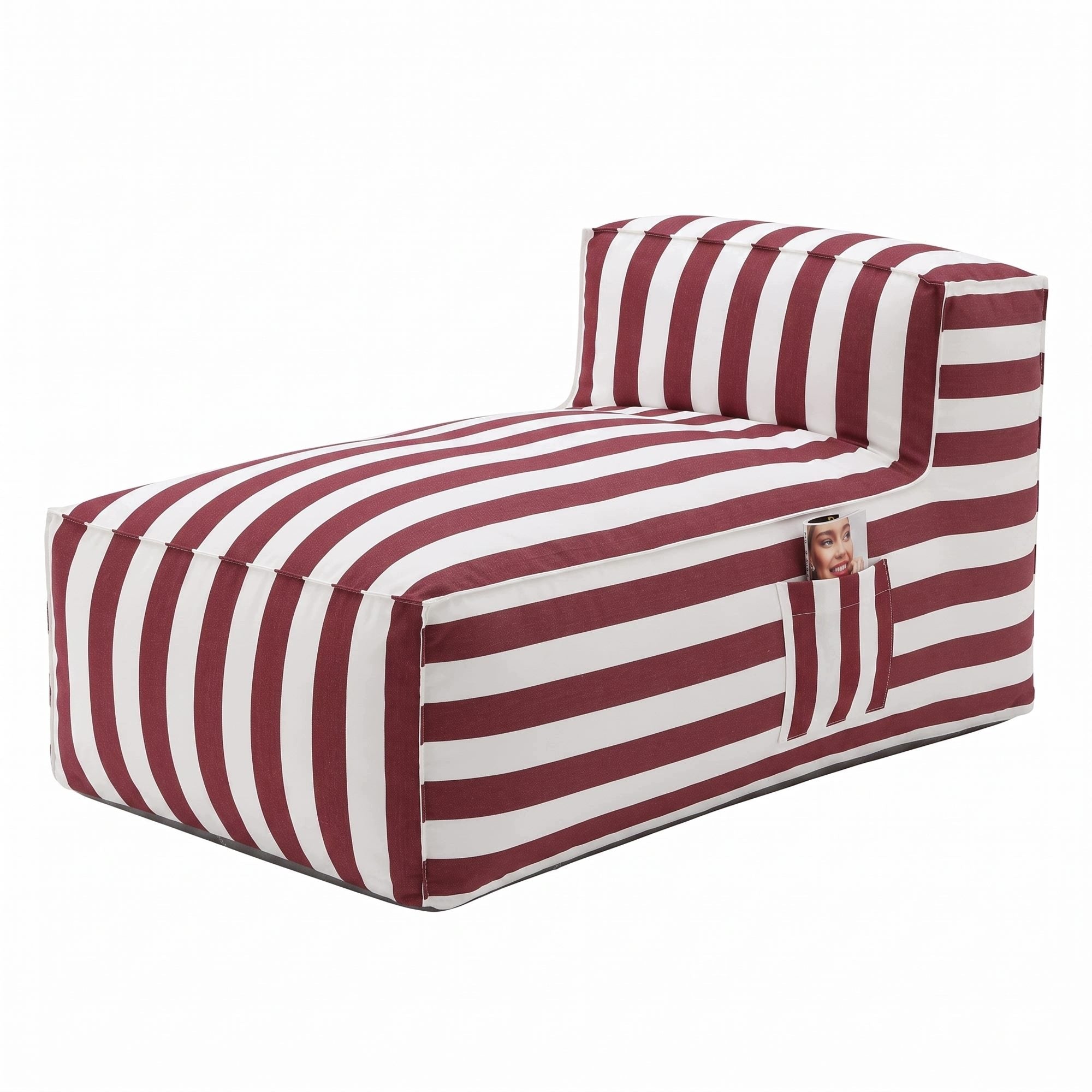 Garden Lounger Pouf Burgundy Chaise Lounge For Ottoman Garden 150x70cm Soft
