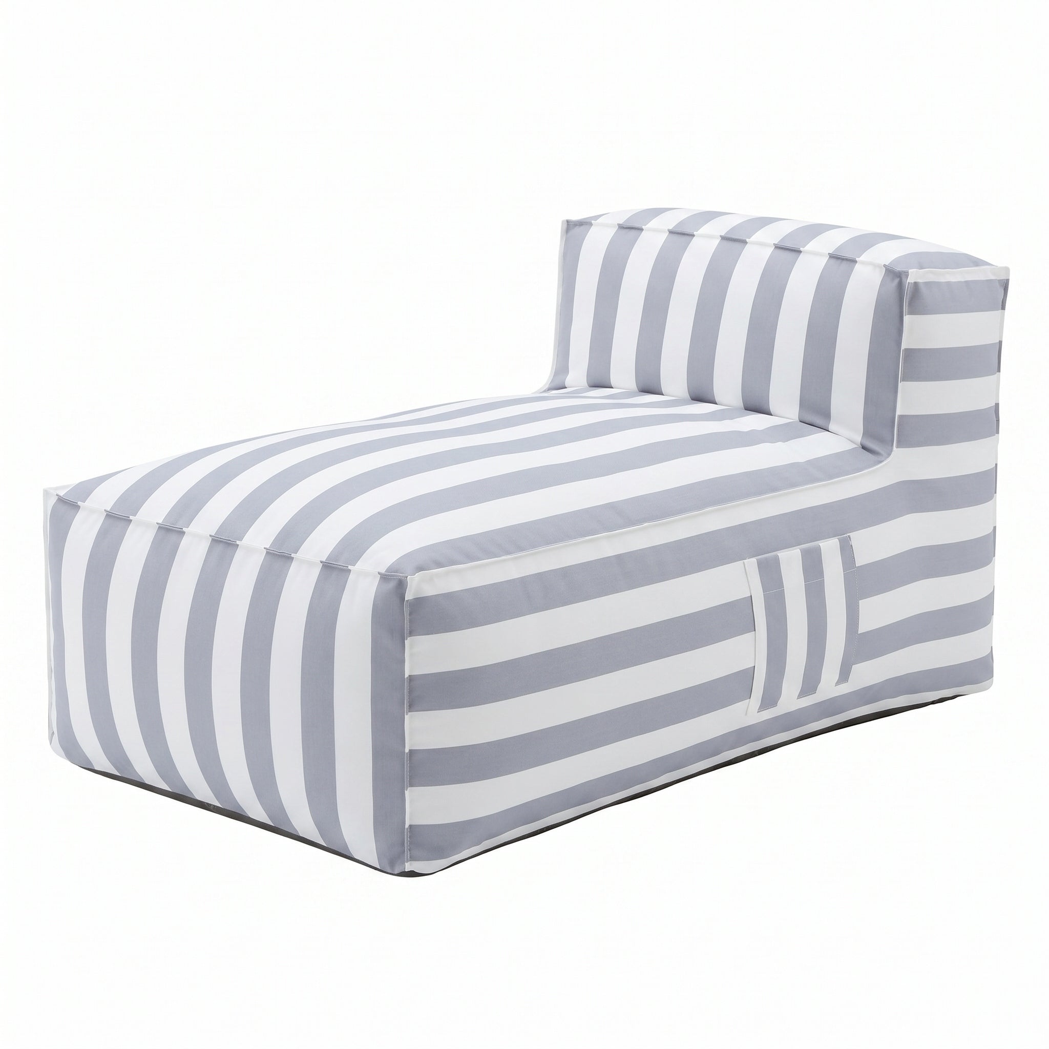 Garden Lounger Pouf Grey Chaise Lounge For Ottoman Garden 150x70cm Soft