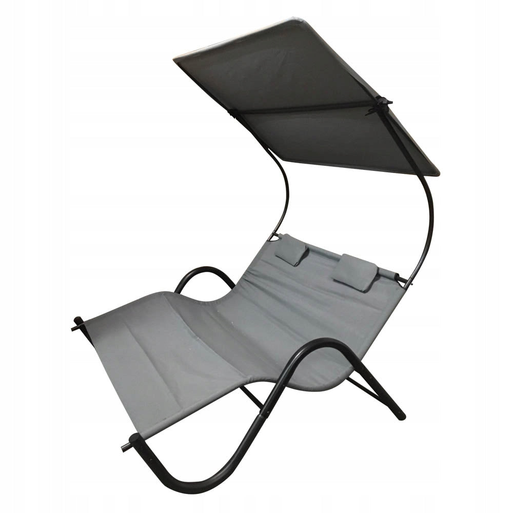 Garden Lounger Terrace Lounger With Canopy Double Comfortable Grey Packaging status original