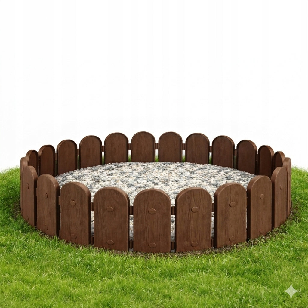 Garden Palisade 240cm Lawn Fence Brown edging + Anchors Manufacturer code brazowy P40