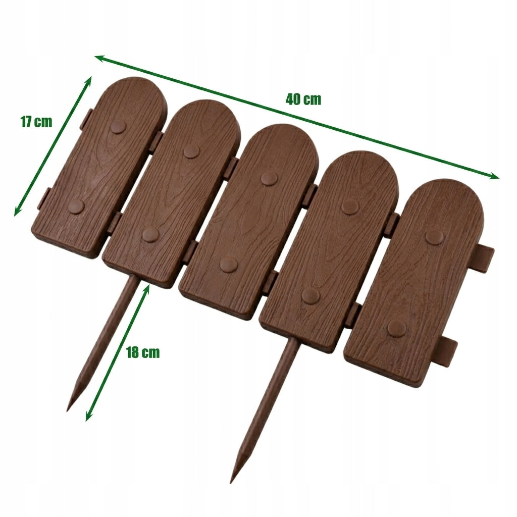 Garden Palisade 240cm Lawn Fence Brown edging + Anchors Packaging status original