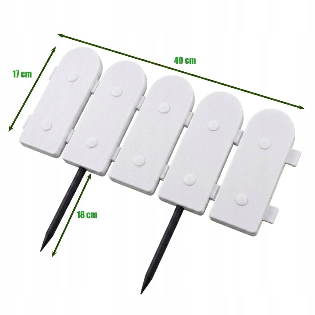 Garden Palisade 240cm Lawn Fence White Rim + Anchors Packaging status original