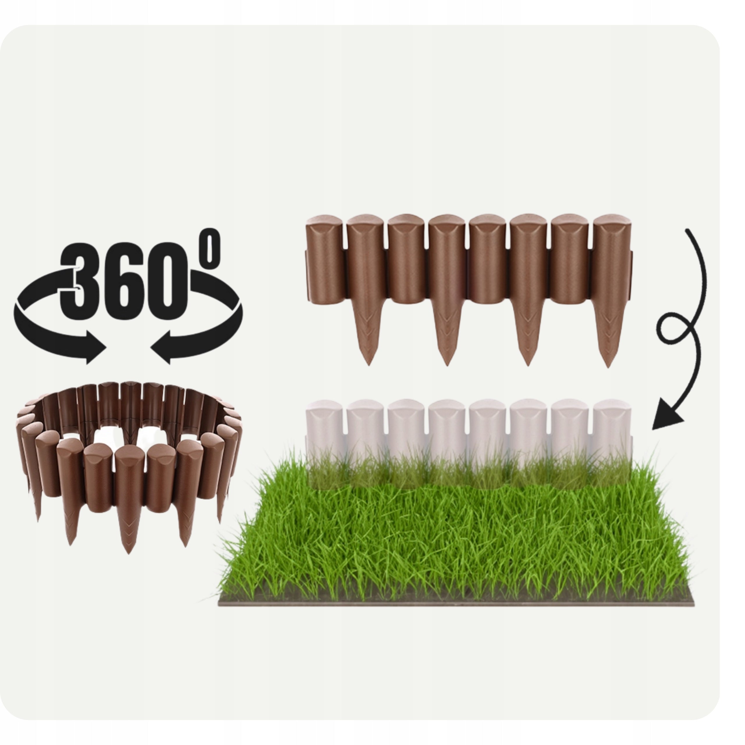 Garden Palisade 300cm Garden FENCE Plastic UV Bronze Manufacturer code Wysoka Palisada Ogrodowa 300 cm