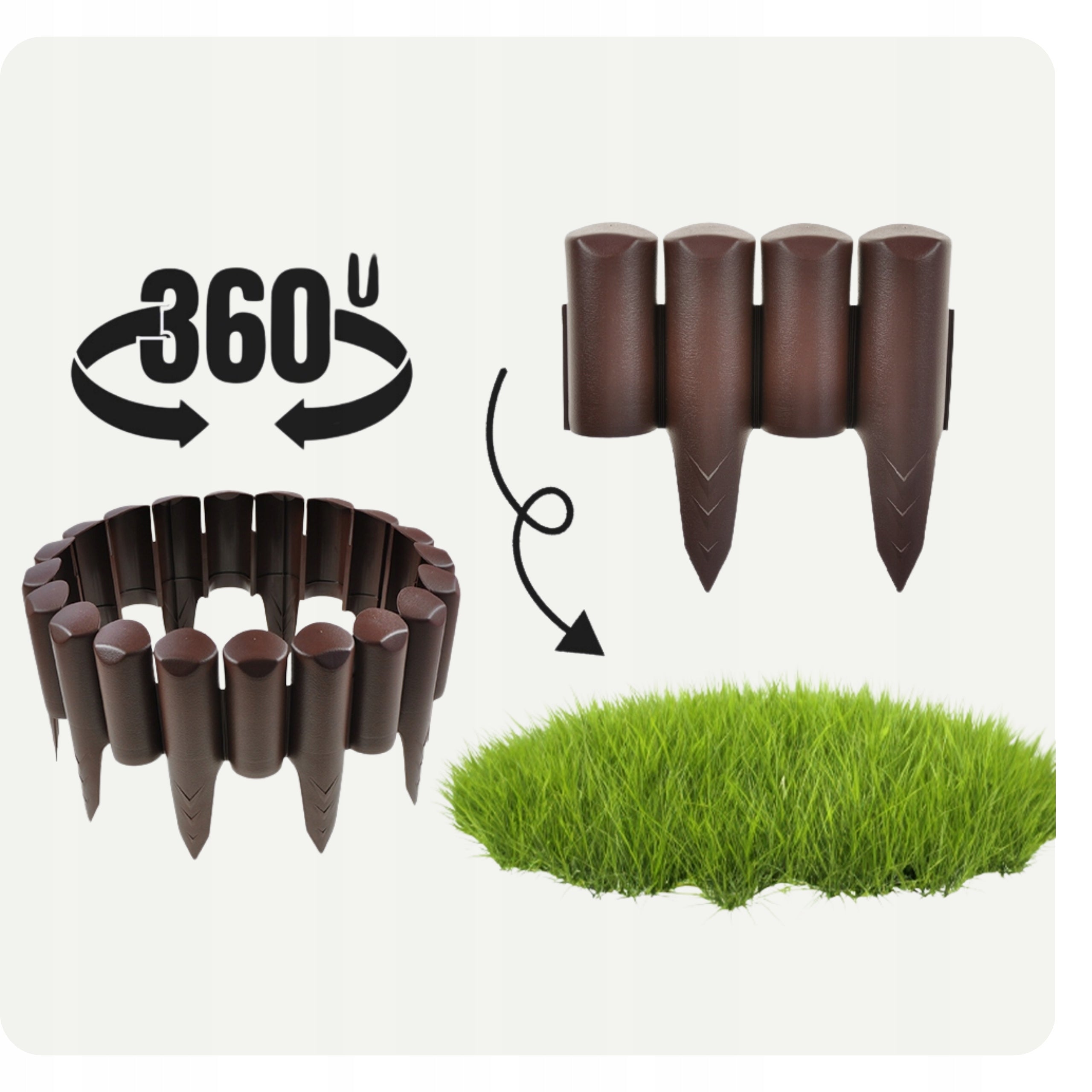 Garden Palisade 300cm Garden FENCE Plastic UV Bronze Packaging status original