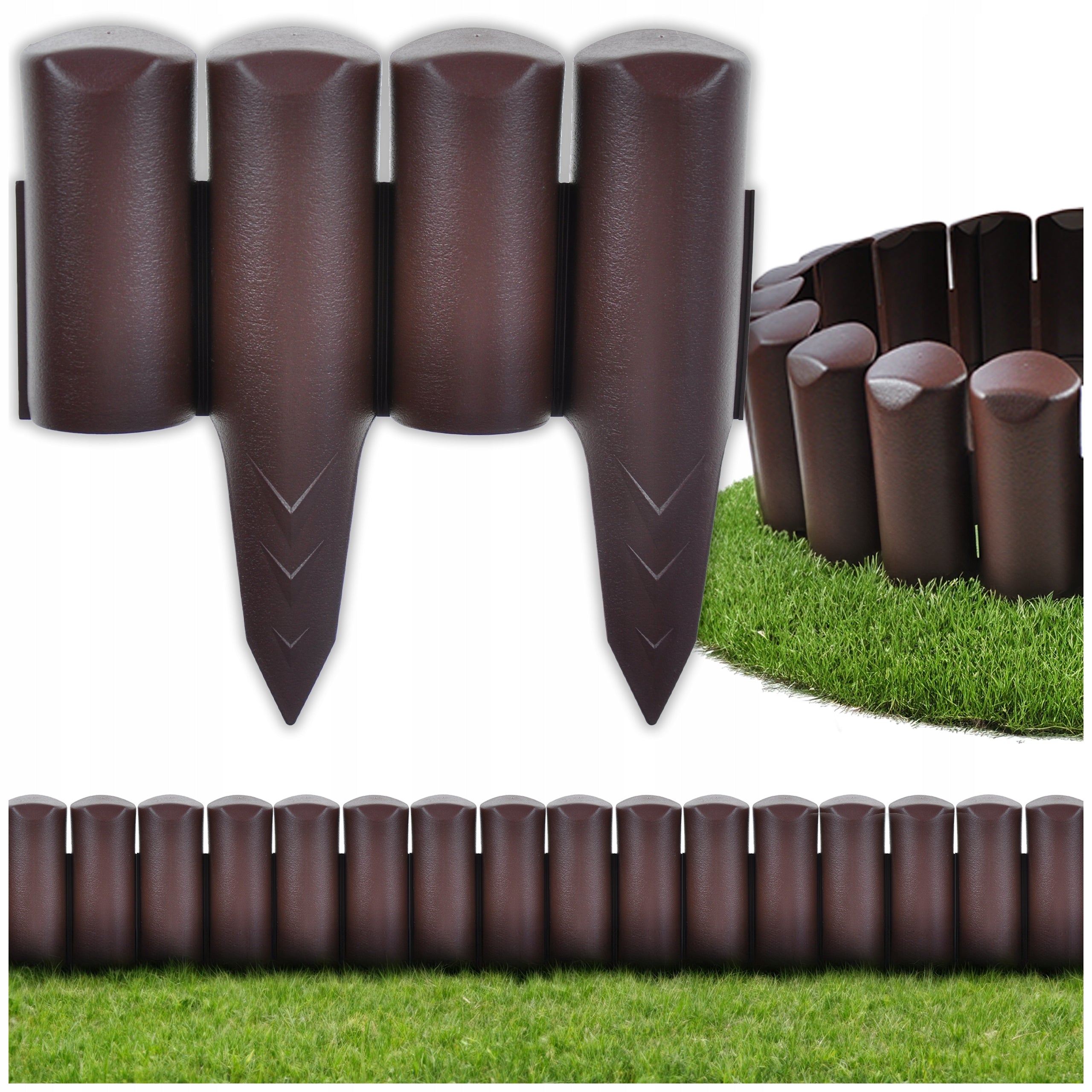 Garden Palisade 300cm Garden FENCE Plastic UV Bronze