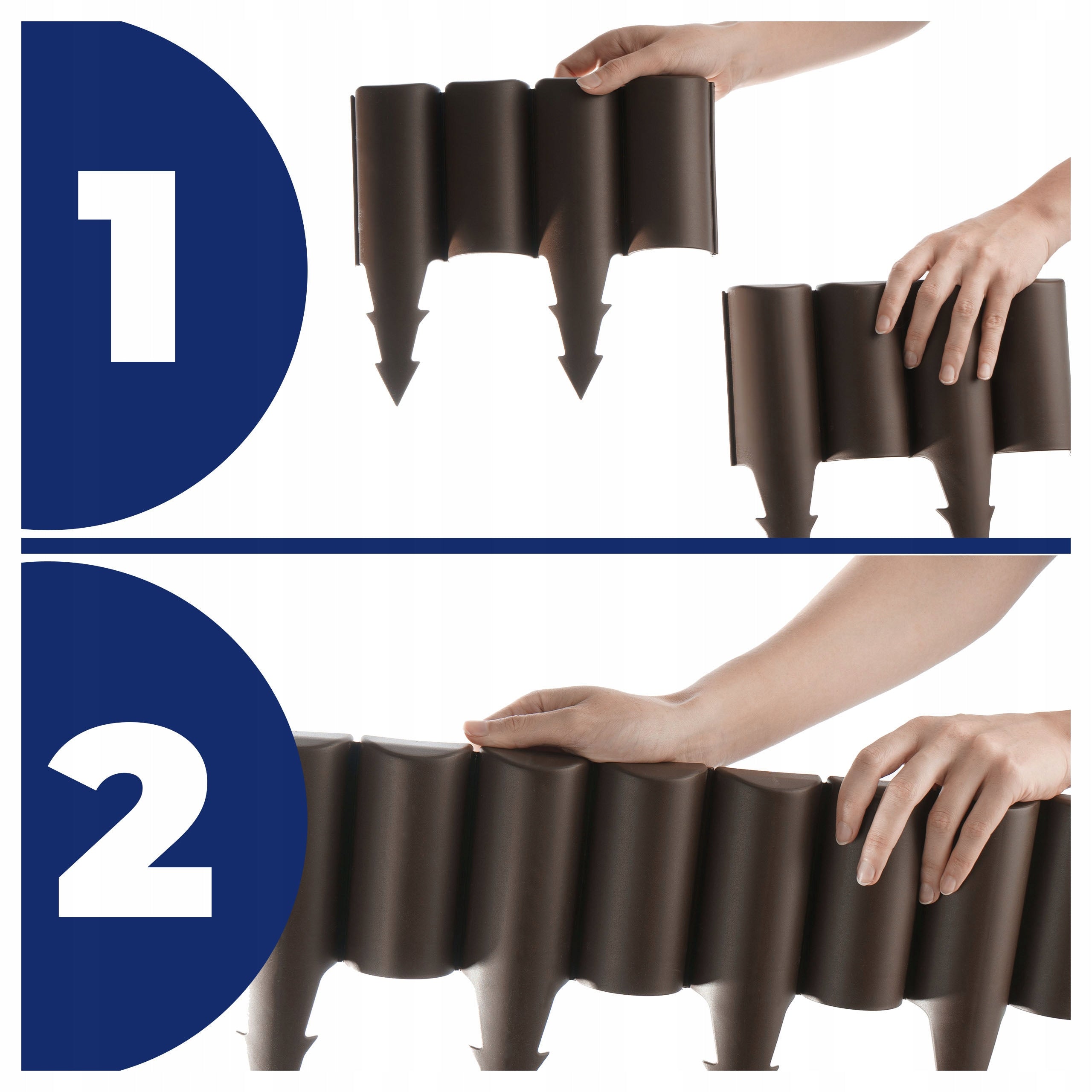 Garden Palisade Fence Plastic Bronze 2,5m Durable Lawn edging Manufacturer code Palisada border BRĄZOWA 2,5m