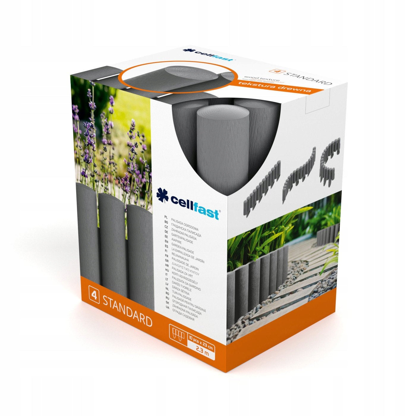 Garden Palisade Garden Edging Cellfast Lawn 2,3m x 15,5cm Graphite Manufacturer Cellfast