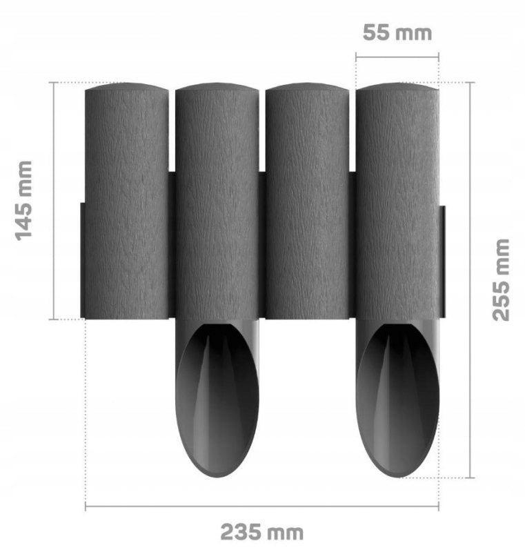 Garden Palisade Garden Edging Cellfast Lawn 2,3m x 15,5cm Graphite Product height 15.5 cm