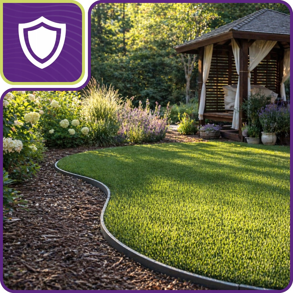 Garden Palisade Lawn edging Black 20 m 4 cm Set of 40 anchors Packaging status original