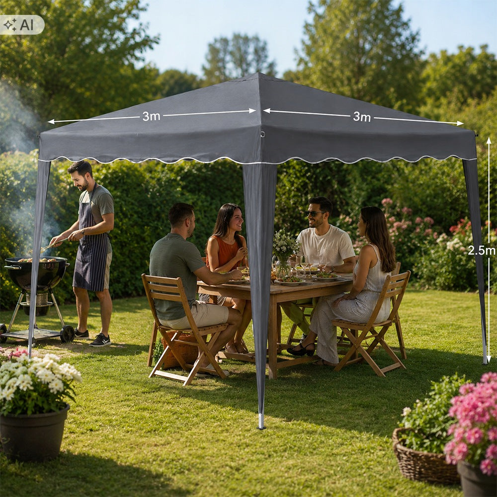 Garden Pavilion 3x3 Commercial Tent Party Gazebo Grey For Garden Grey Manufacturer code G1015 GREY