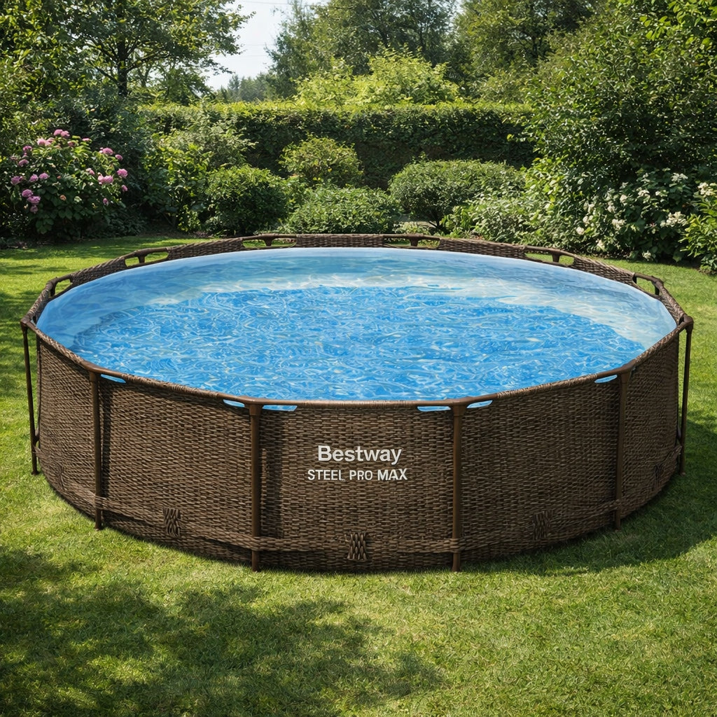 Garden Pool 56709 Frame Round Rattan 366 x 100 cm Bestway Length 366 cm