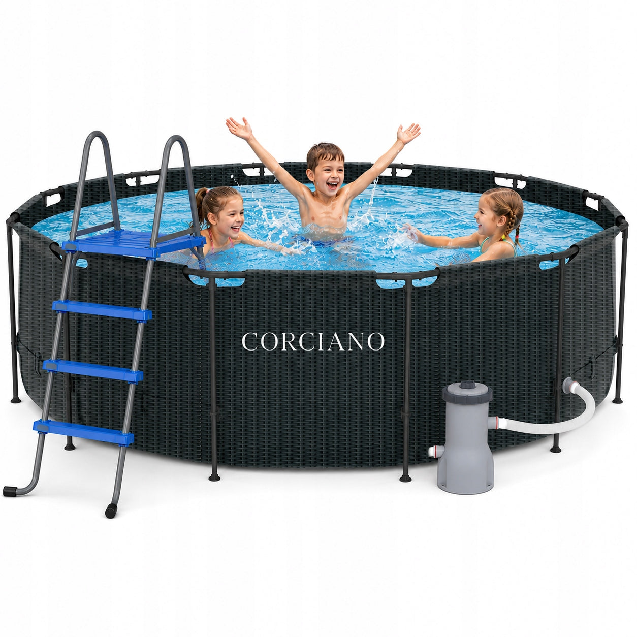 Garden Pool Framed Corciano 450 x 120cm Pump Ladder Cover