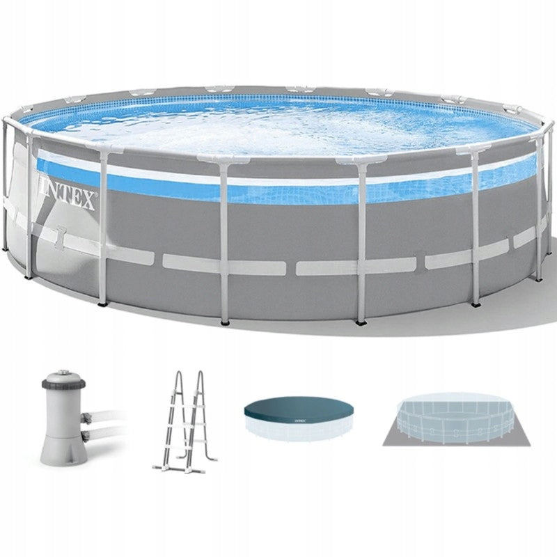 Garden Pool INTEX Frame CLEARVIEW 488x122cm 26730GN Ladder Pump Packaging status original