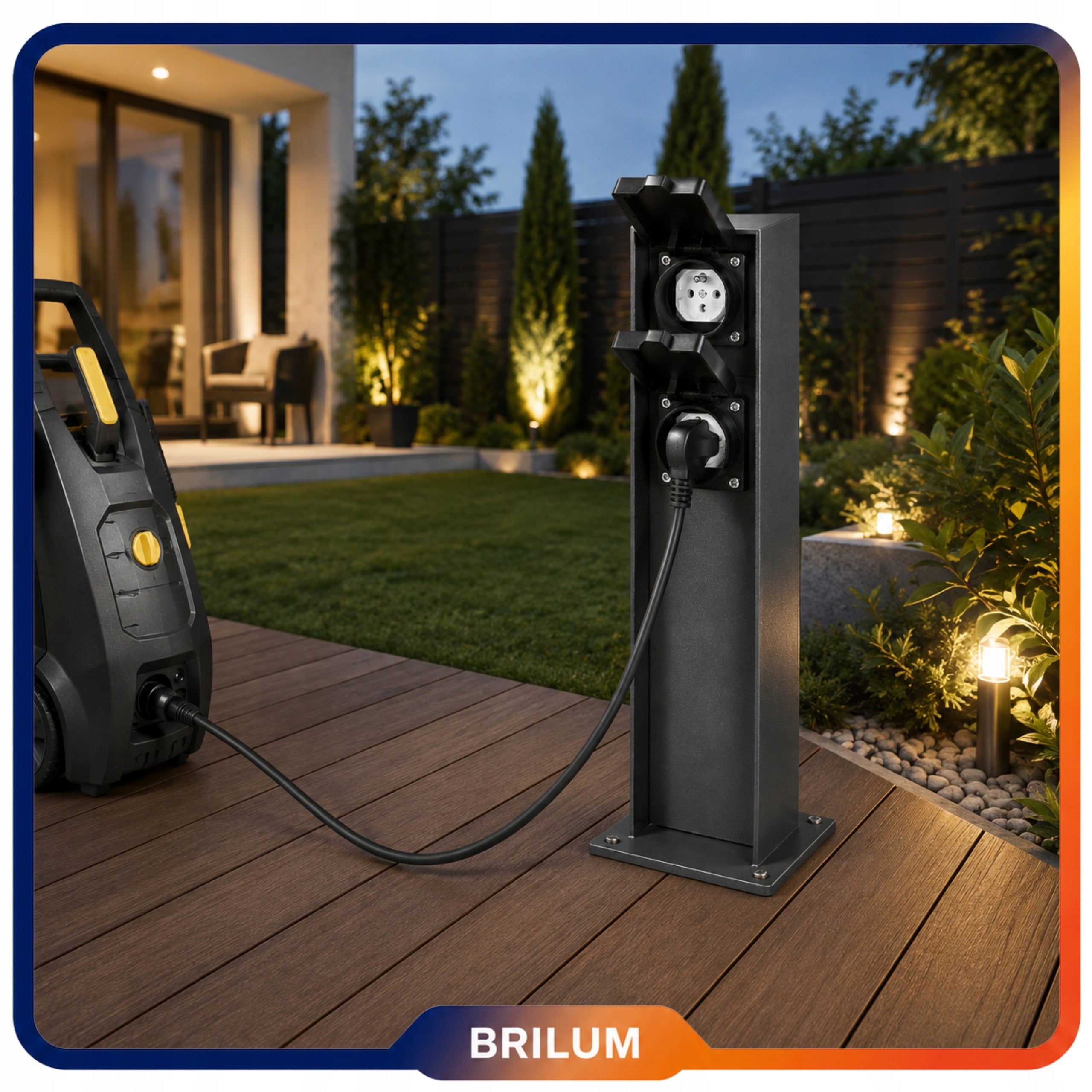 Garden Post Electrical Hermetic Socket IP44 230V Istra 20 Manufacturer code Słupek Ogrodowy Elektryczny 2x Gniazdko