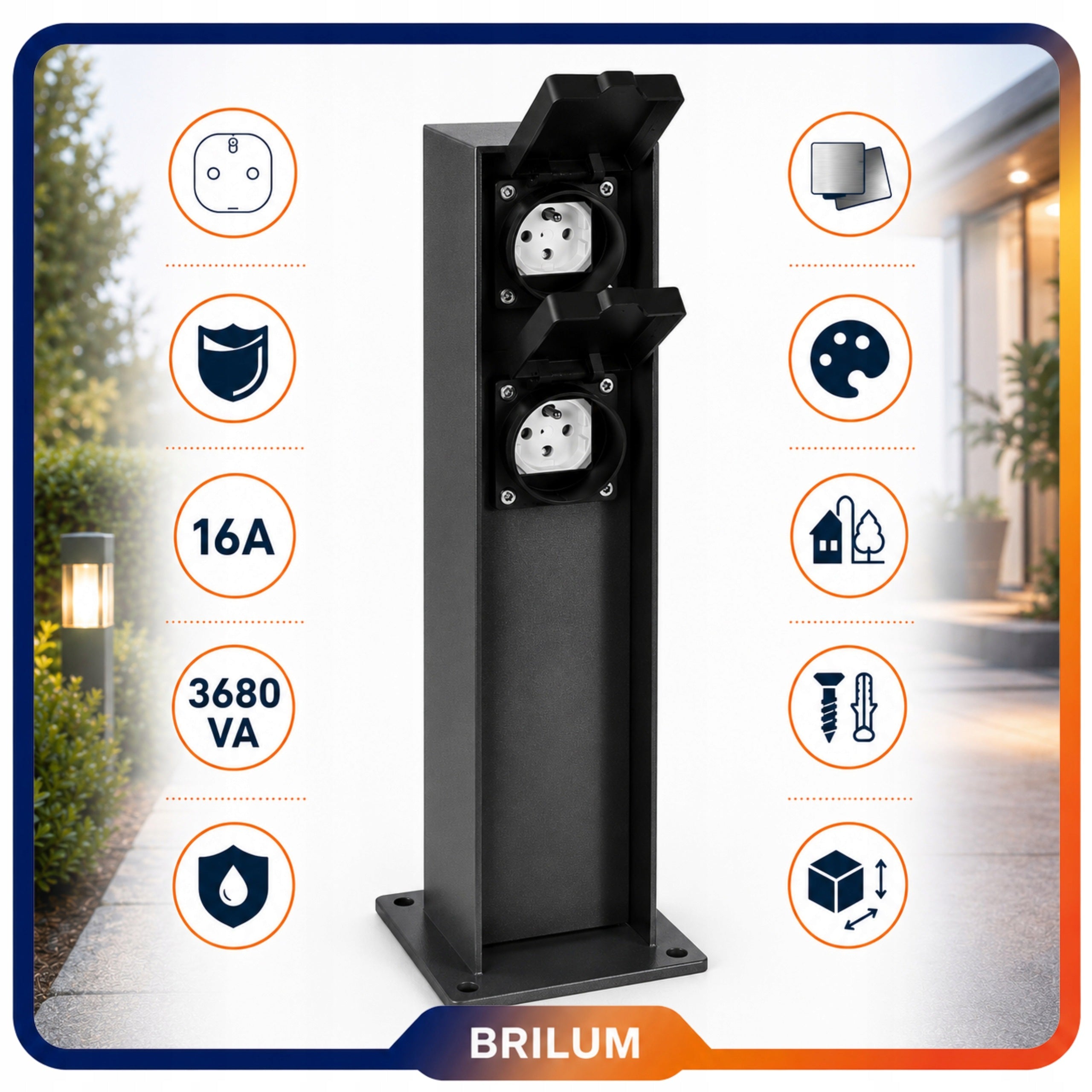 Garden Post Electrical Hermetic Socket IP44 230V Istra 20 Packaging status original