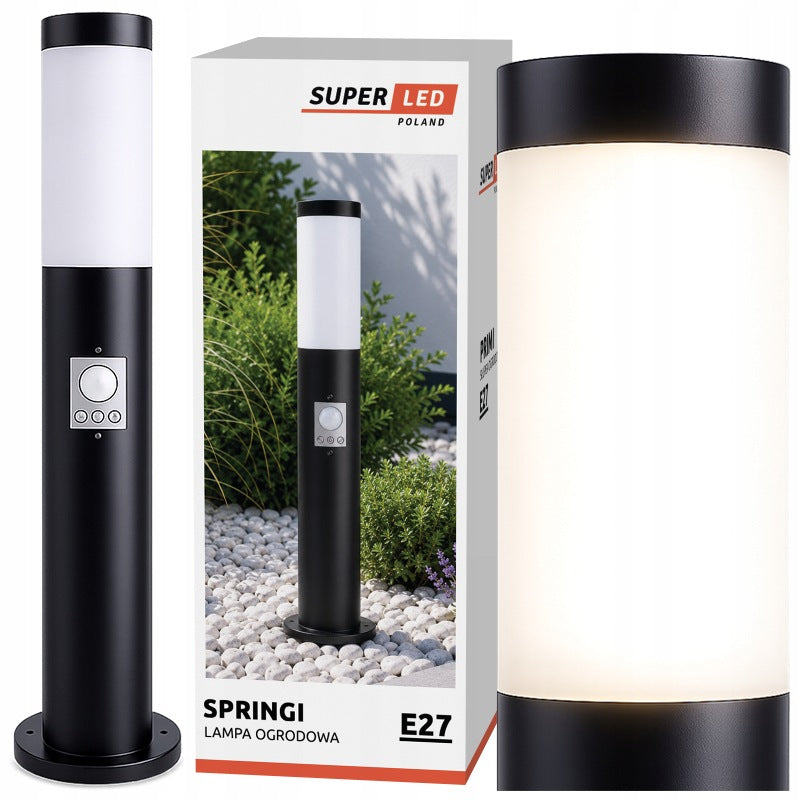 Garden Post Light 65 cm PIR E27 IP44 Black Motion and Dusk Sensor