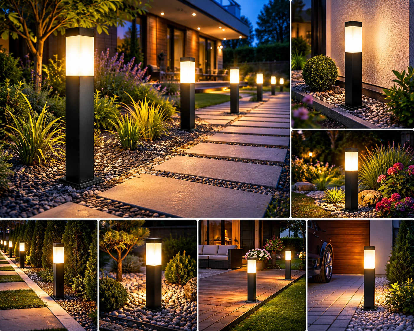 Garden Post Standing LED Garden Lamp 60cm E27 High Quality 4x Set Manufacturer code Lampa Ogrodowa Stojąca Słupek Ogrodowy 60cm