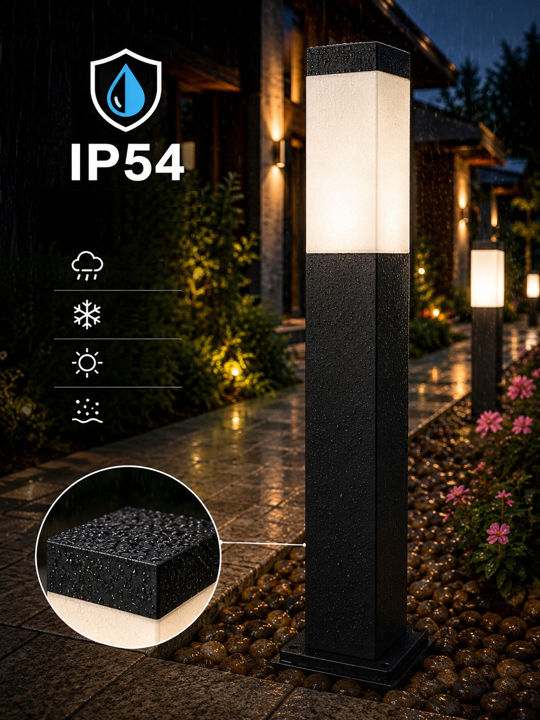 Garden Post Standing LED Garden Lamp 60cm E27 High Quality 4x Set Packaging status original