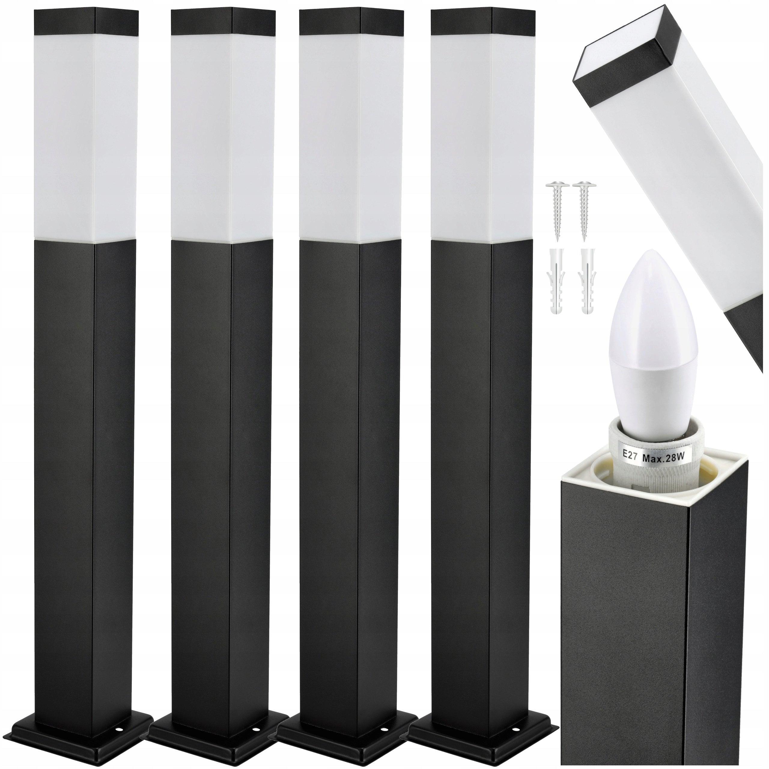 Garden Post Standing LED Garden Lamp 60cm E27 High Quality 4x Set