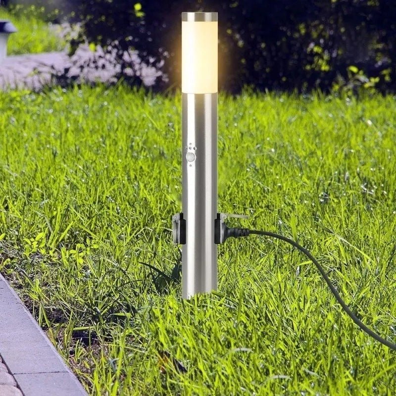 Garden Post V-TAC 60CM E27 Brushed Steel Socket Motion Sensor VT-8 Brand V-TAC