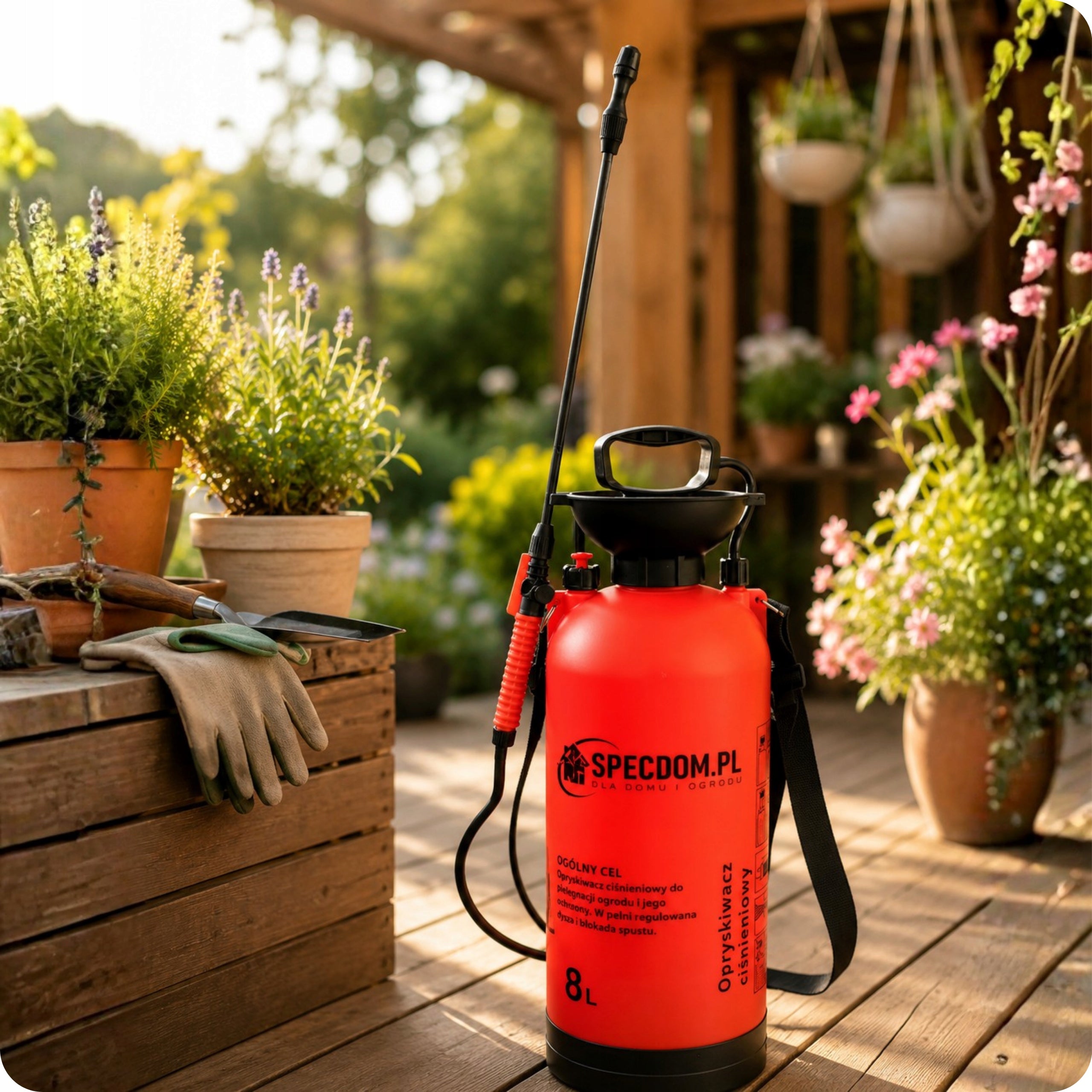 Garden Pressure Sprayer Handheld Long Lance Adjustable 8L Specdom Manufacturer code OPRYSKIWACZ