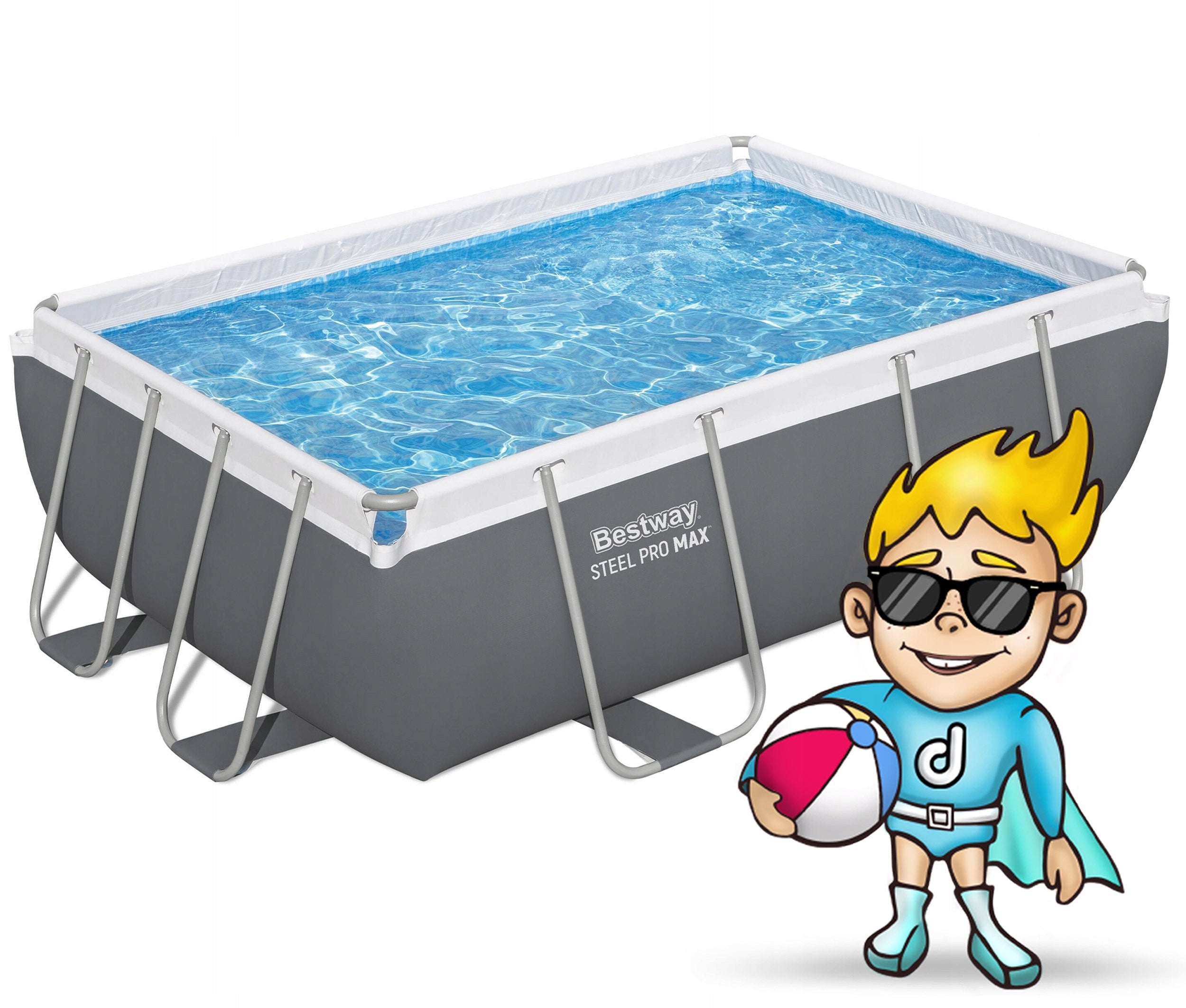 Garden Rack Pool with Pump 282x196x84cm Bestway Set 9in1 Packaging status original