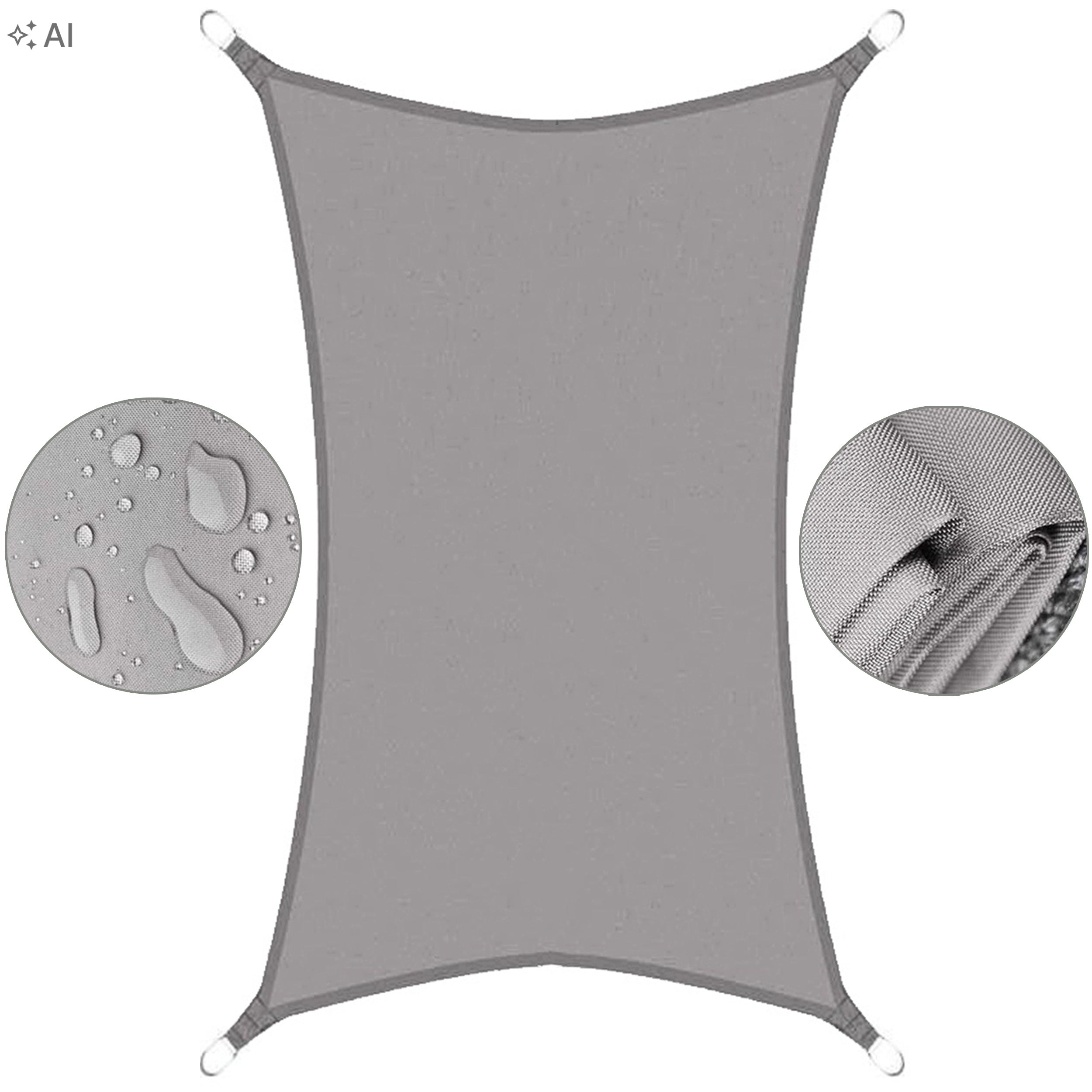 Garden Sail Terrace Sun Protection Waterproof Grey 3x2m For Terrace
