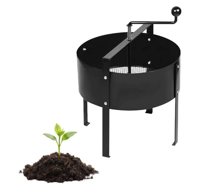 Garden Sieve with Hand Crank 40 cm Screening Plant for Compost and Sand