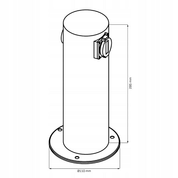 Garden Socket Post Black 28 CM 2x2P+Z IP44 ELEKTRI GOLDLUX 327956 Product height 28.5 cm