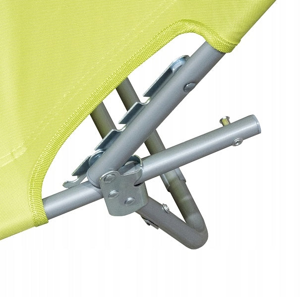 Garden Sun Lounger Aga Light Green with Canopy Folding Adjustable Strong Terrace Brand Linder Exclusiv