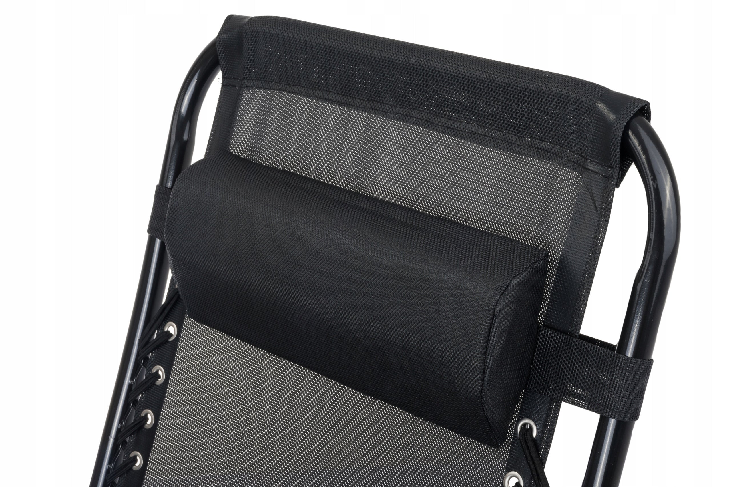 Garden Sun Lounger REINFORCED ZERO GRAVITY metal black folding FREEBIE SHELF! Kind sunbed