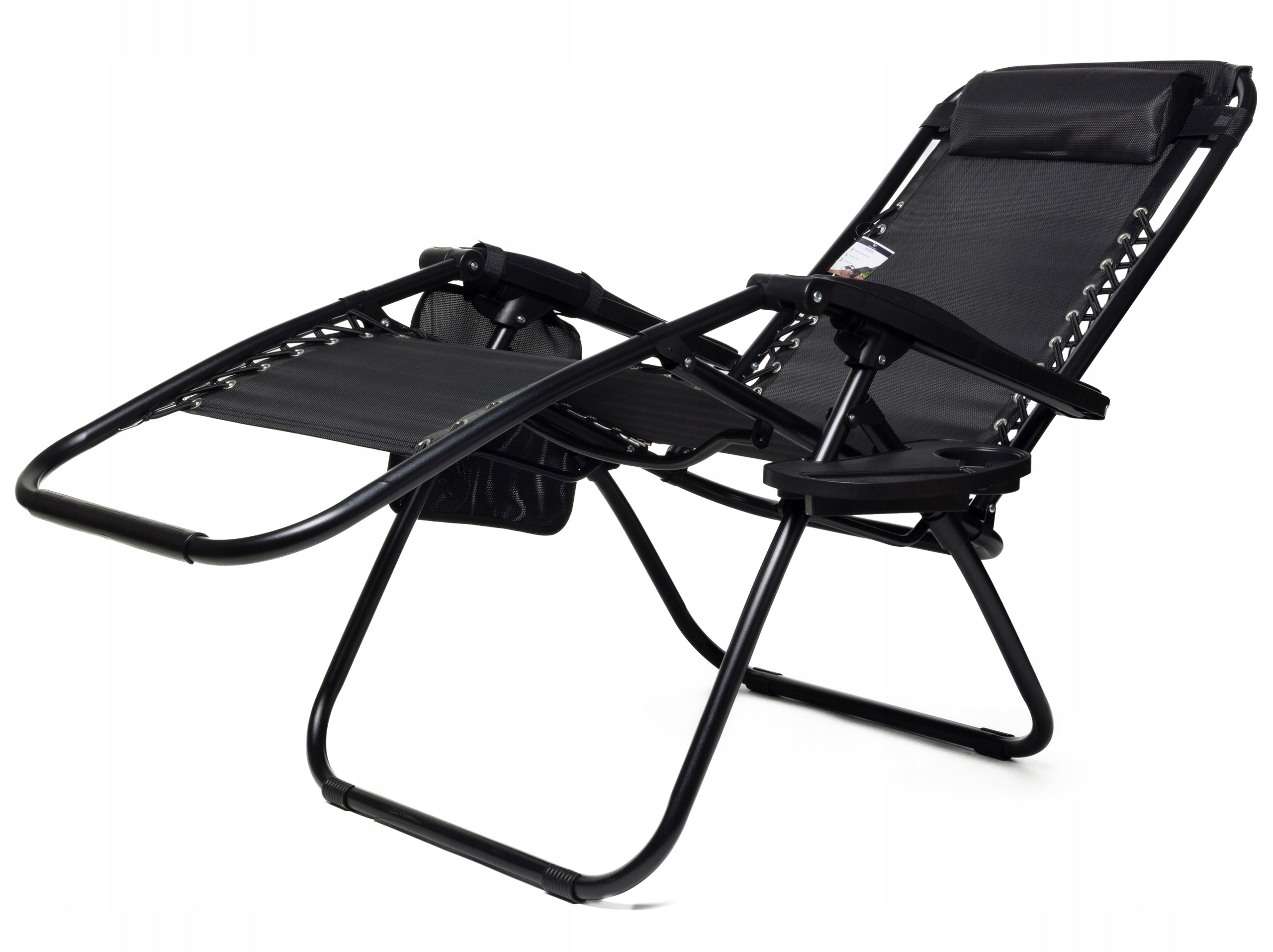 Garden Sun Lounger Tourist Chair Zero Gravity Reclining Table Black Brand no brand
