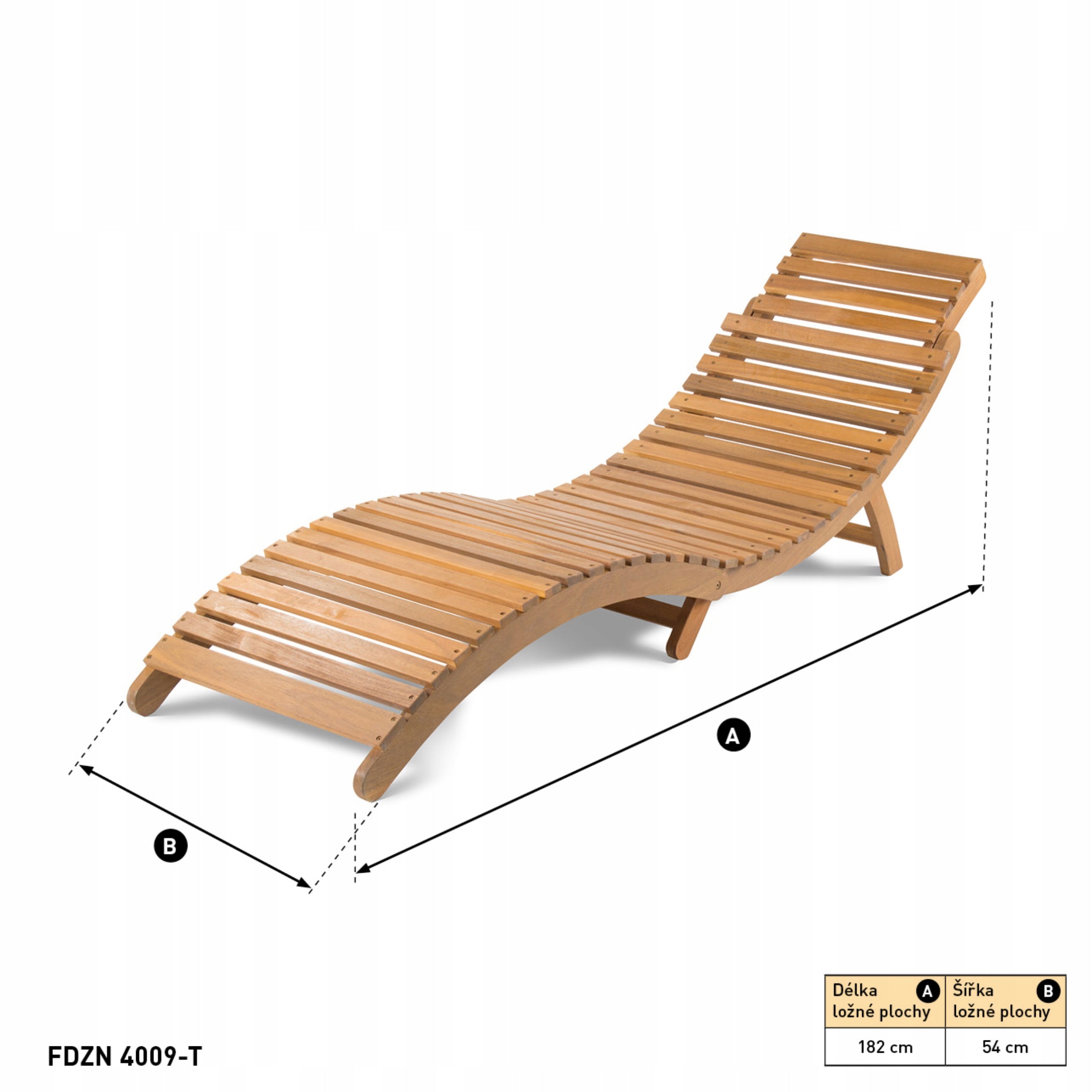 Garden Sun Lounger Wooden Acacia Fieldmann FDZN 4009-T Packaging status original