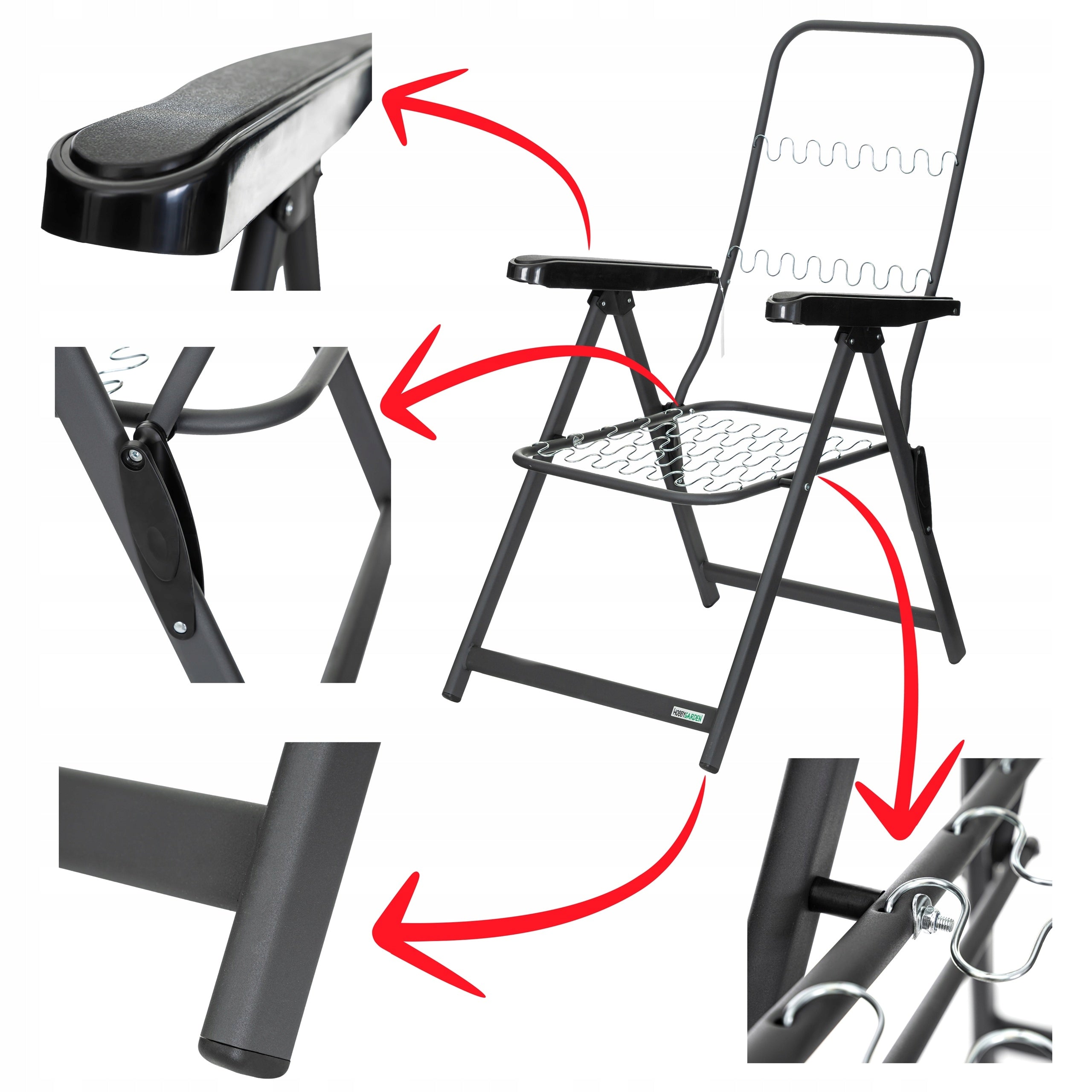 Garden Sun Lounger with Cushion Chair Couch for Garden Adjustable Backrest Frame material metal
