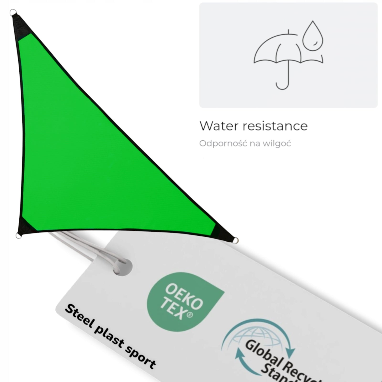 Garden Sun Sail 1.6 x 1.6 x 2.2 Steel Plast Sport Green Brand no brand
