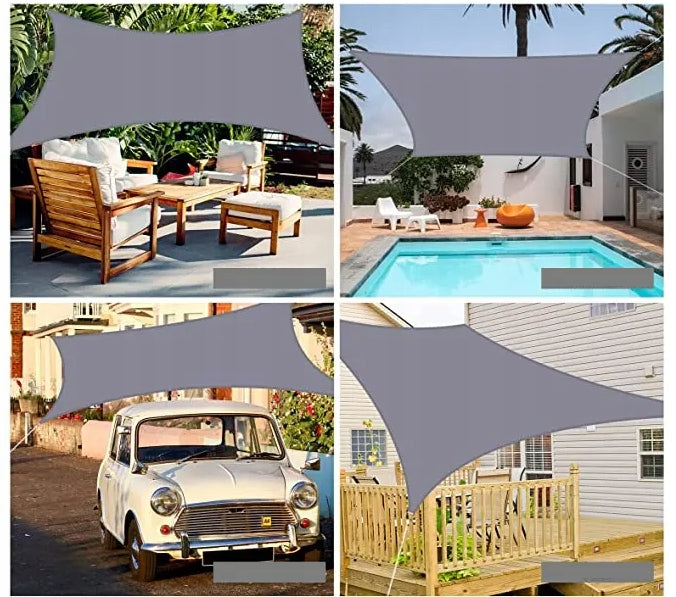 Garden Sun Sail BALCONY TERRACE COVER 5x4 Gray Rectangle Product width 400 cm