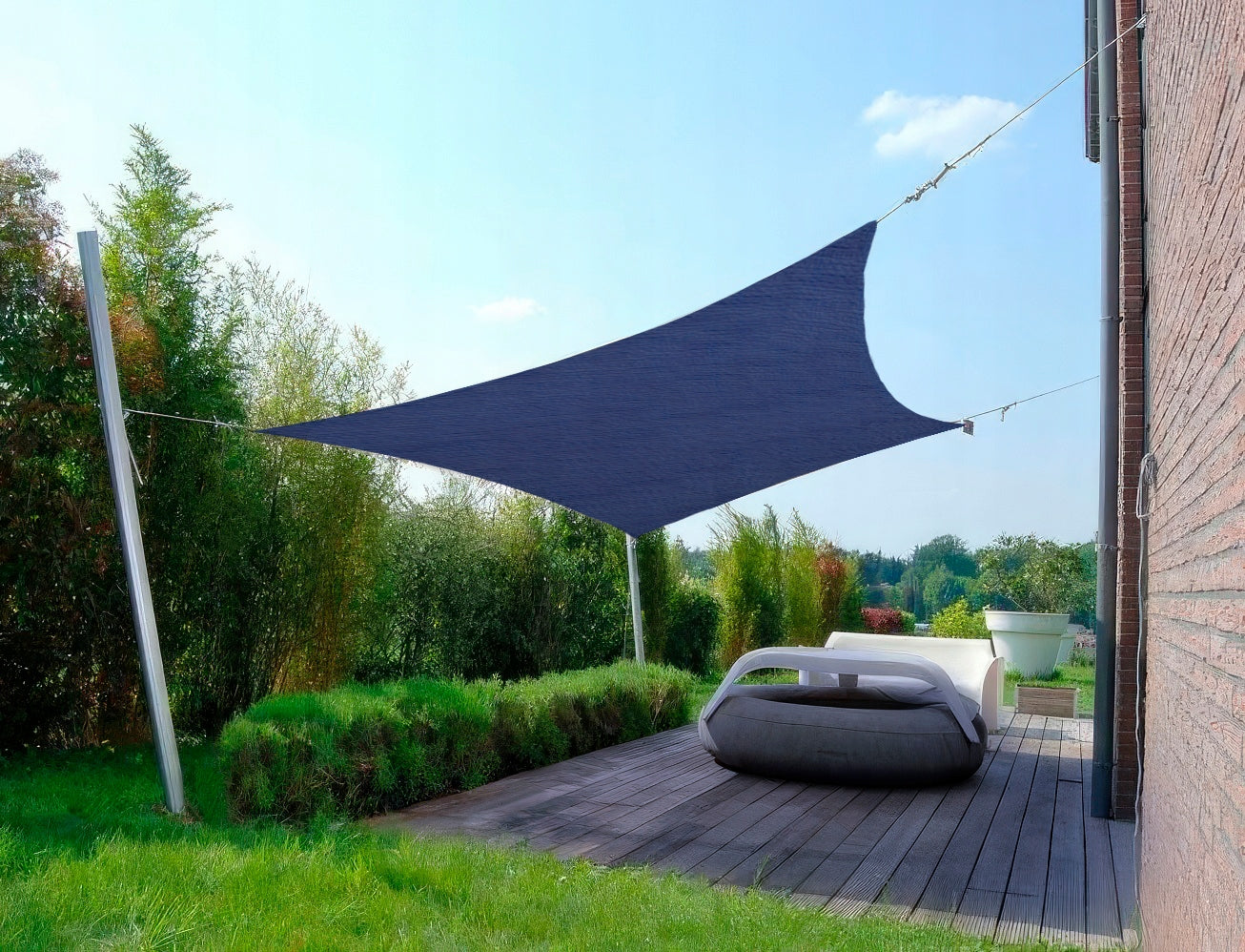 Garden Sun Sail for Terrace Waterproof Blue 6x4 Packaging status original