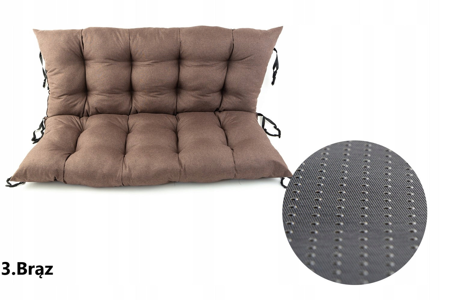 Garden Swing Cushion 160x55x55 Beige Linen Cushion thickness 10 cm