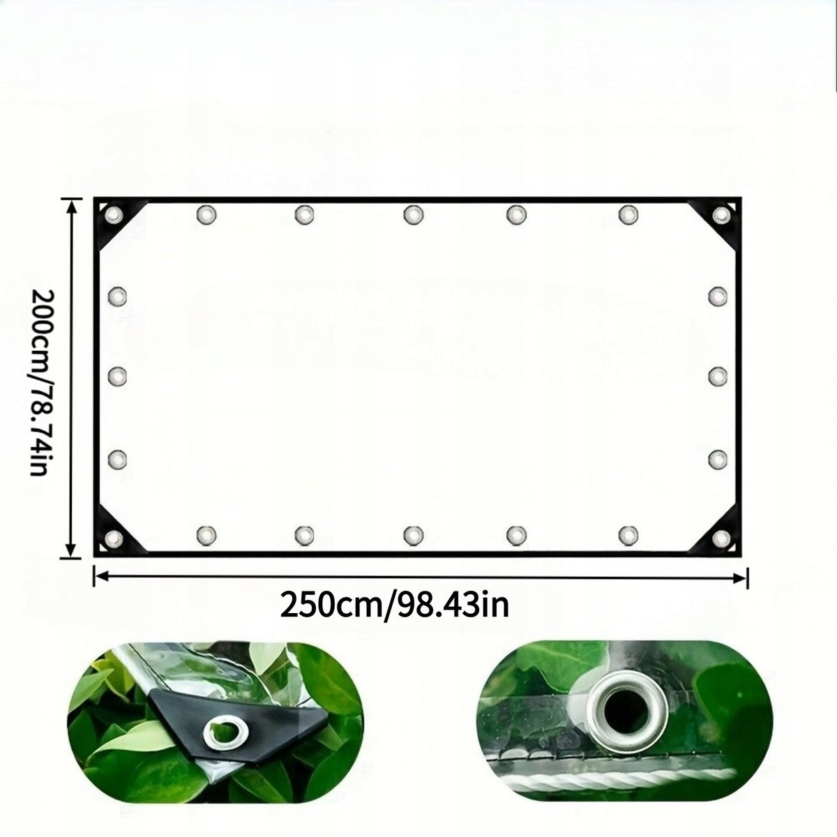 Garden Tarpaulin Terrace Waterproof Transparent FoilTarpCover 2x2.5m Packaging status original