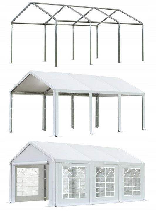 Garden Tent 4x6m Wedding Party Catering Gazebo with Windows 4m x 6m Color white