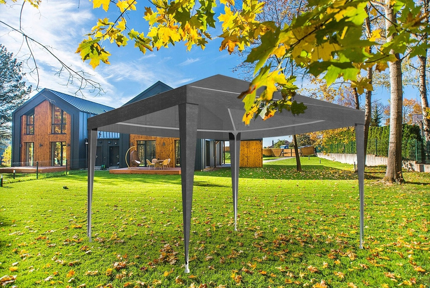 Garden Tent Pavilion 3x3m with 4 Walls – Gazebo For Terrace Events Length 3 m