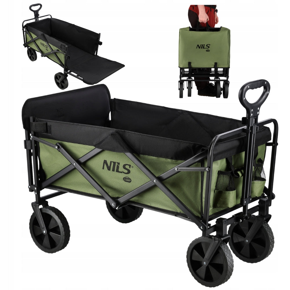 Garden Transport Hiking Trolley Folding With Handle 150 L