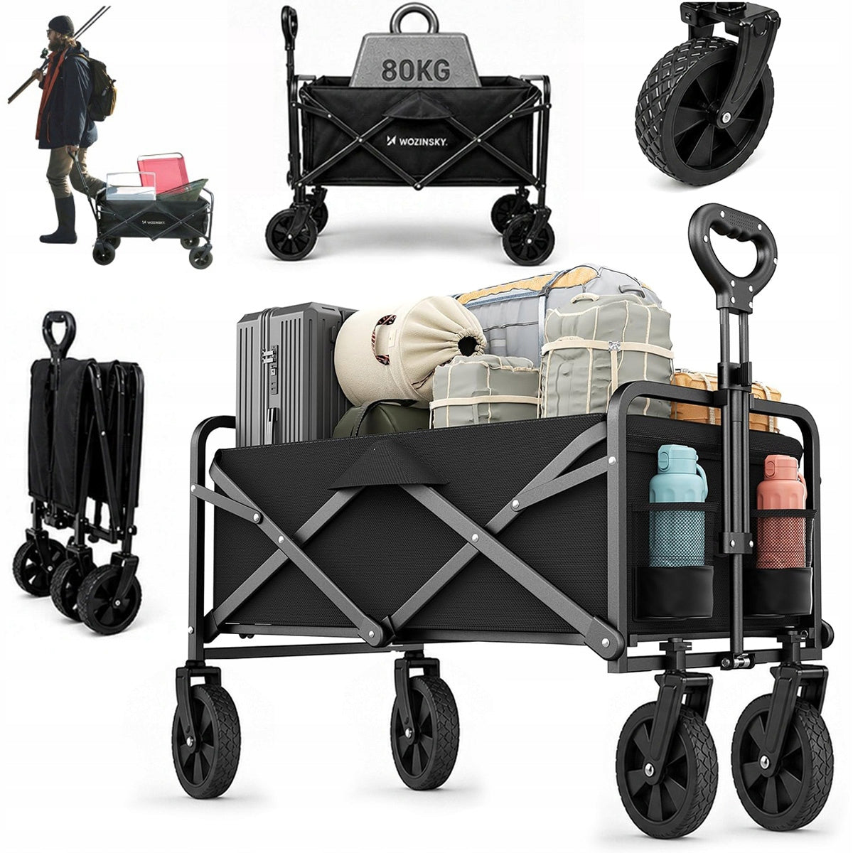 Garden Transport Hiking Trolley Folding with Handle LARGE