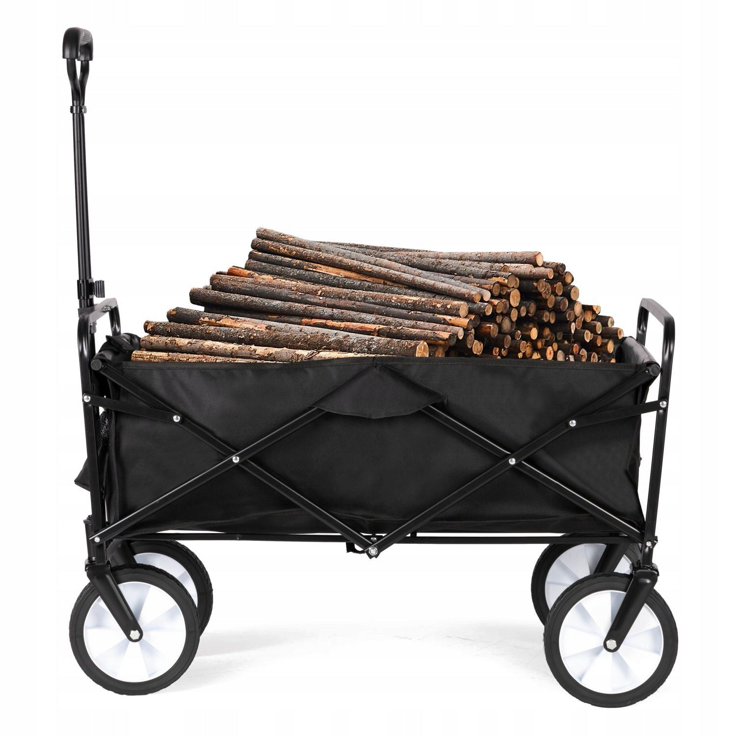 Garden Transport Trolley 100L Folding Large Beach Tourist Black Capacity 100 l