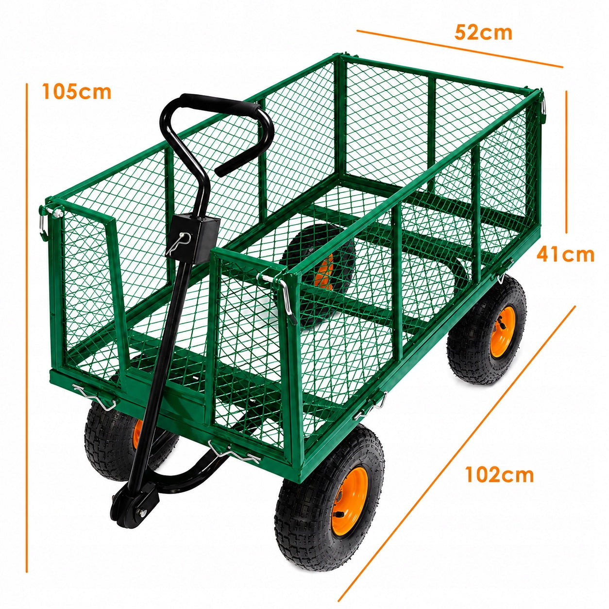 Garden Transport Trolley Large 102x52 cm High Sides Strong up to 350kg Packaging status original