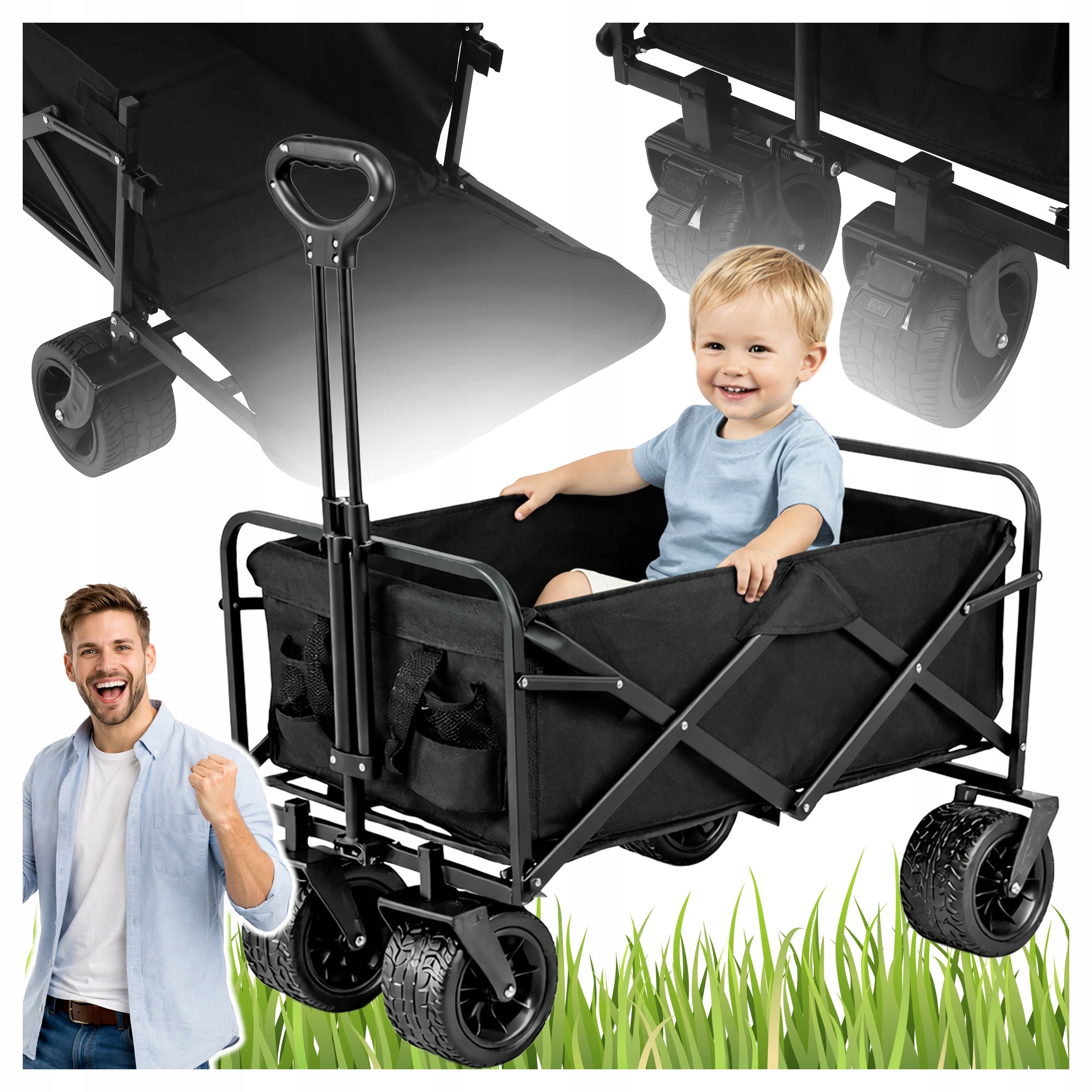 Garden Transport Trolley Tourist Folding Trailer Dump Truck 120L