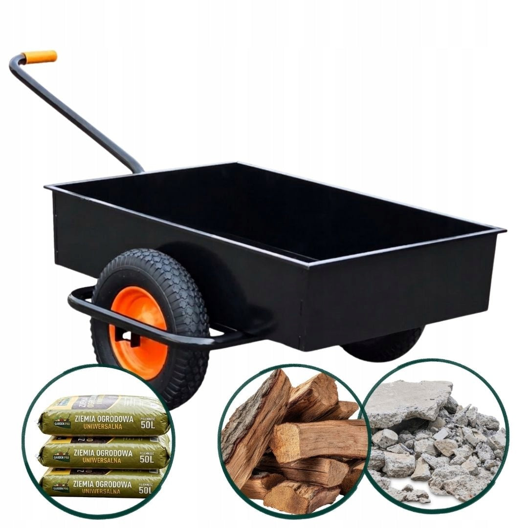Garden Trolley Transport Metal Two Wheel Strong up to 300 kg