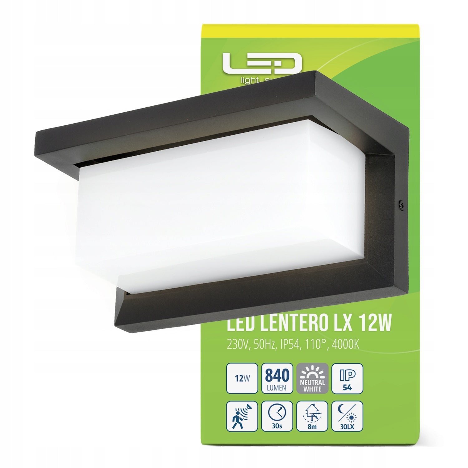Garden Wall Lamp 12W Motion Sensor IP54 Outdoor Lamp